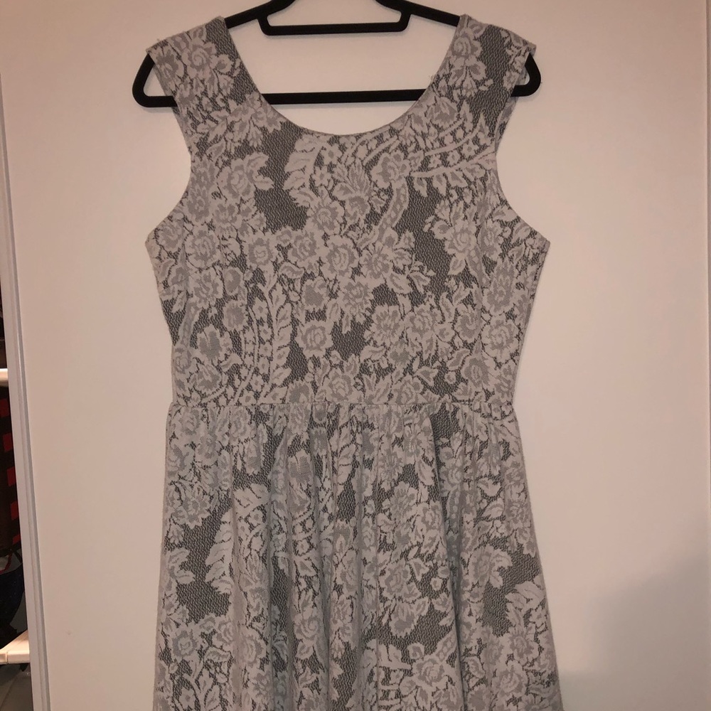Grey and White Dress